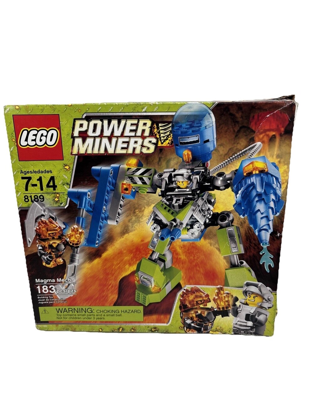 Lego 8189 Power Miners Magma Mech Retired New Open Box Sealed Bags